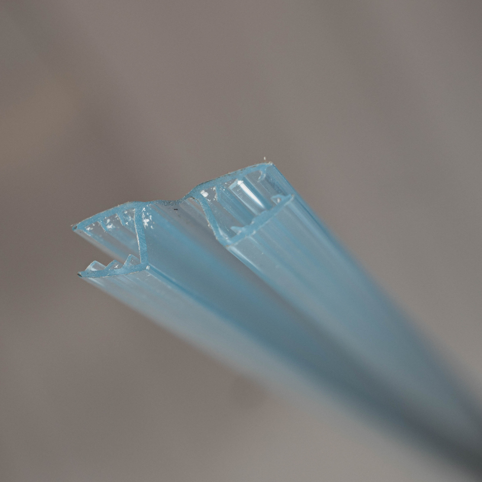 A top view of acrylic sound seal hinge made for drum shield complete sound seal.