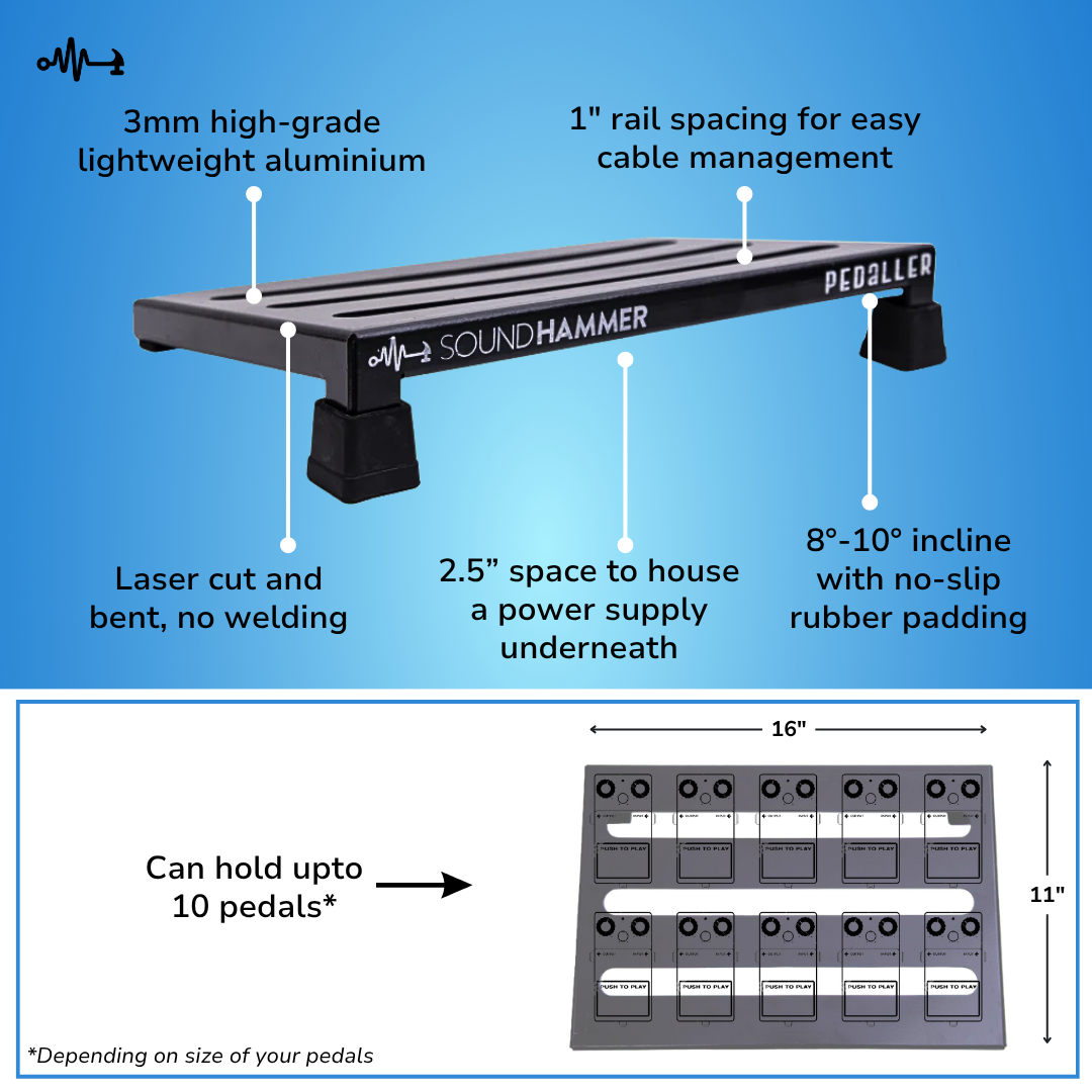 The Pedaller - Guitar Pedalboard 16" x 11"(FREE Gig Bag)