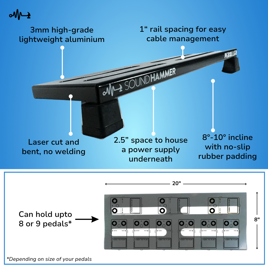 The Pedaller - Guitar Pedalboard 20" x 8"(FREE Gig Bag)